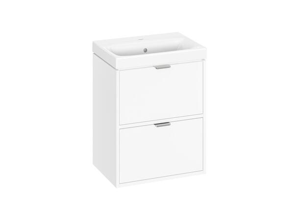 Underskap med servant FRI FORM LIVA 50 50x35x65 - 2 Skuffe - Slim - Hvit matt