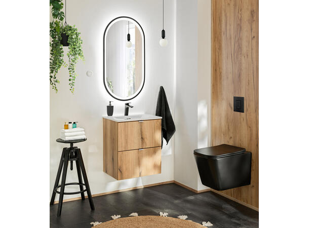 Underskap med servant NOVA OAK 60 cm 60x39x57- Alt i én pakke !