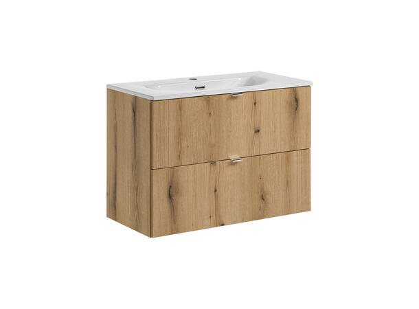 Underskap med servant NOVA OAK 80 cm 80x39x57- 2 Skuffer