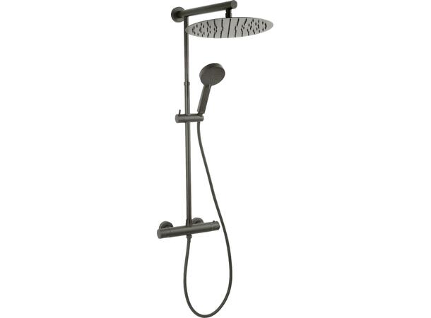 Dusjsystem  Trevi Med termostat - Gun metal
