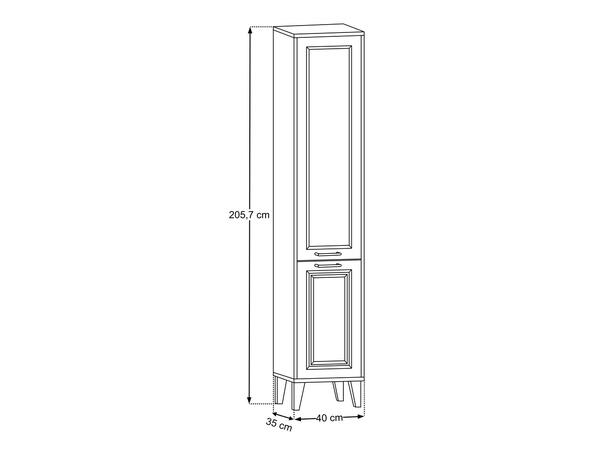 Høyskap  Mørkdal -  Ristretto Eik H = 205  cm m/2 dør