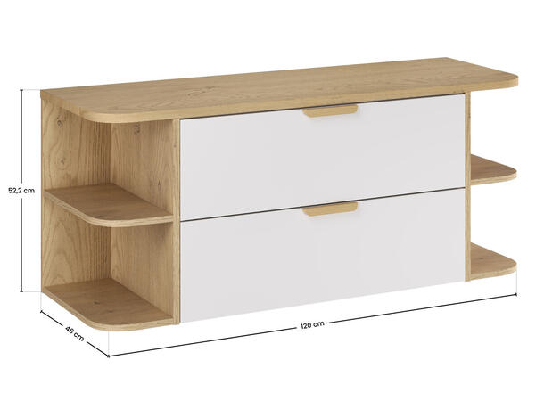 Møbelpakke Aster White  120 120x46x50  - Eik/Hvit  matt