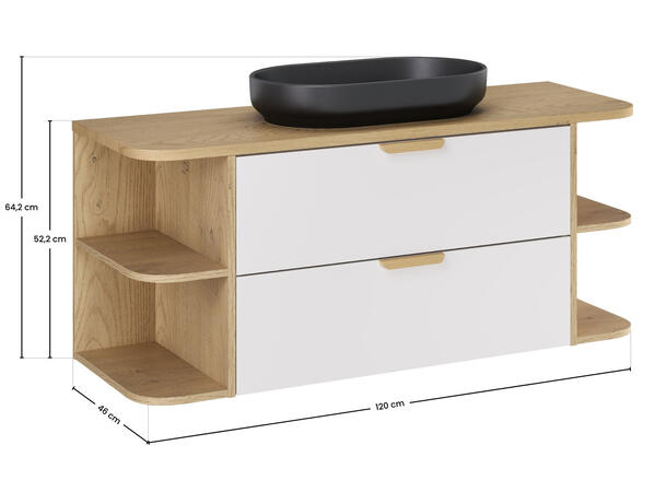 Møbelpakke Aster White  120 120x46x50  - Eik/Hvit  matt