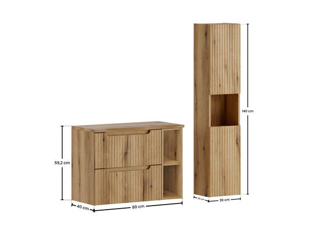 Møbelpakke Nova Eik Coast Evoke 80 80x39x57