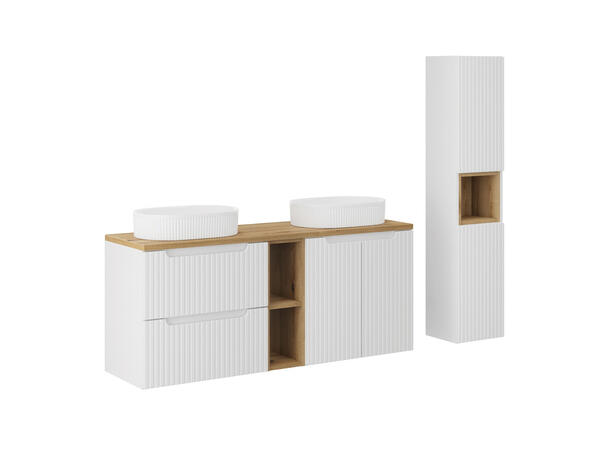 Møbelpakke  NOVA WHITE 140 cm 140x39x57-  2 Skuffer/ 2 dør