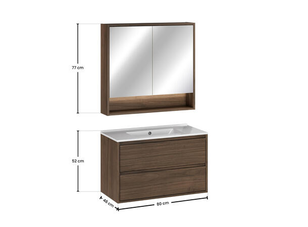 Møbelpakke  VIola VILLA 80 80x46x45 -  2  Skuffer Valnøtt