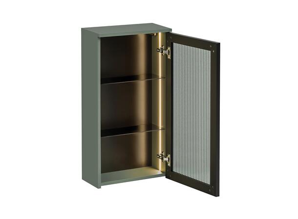 Overskap  m/LED-belysning 40x13x78  m/1 dør- Sivgrønn