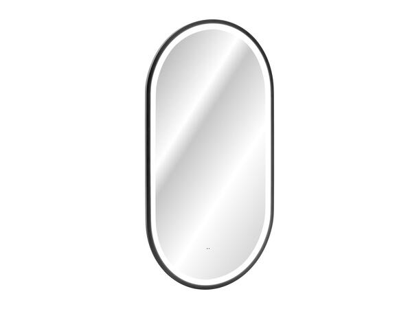 Speil LED APOLLO 2 Svart matt 50x90x4,  med ramme