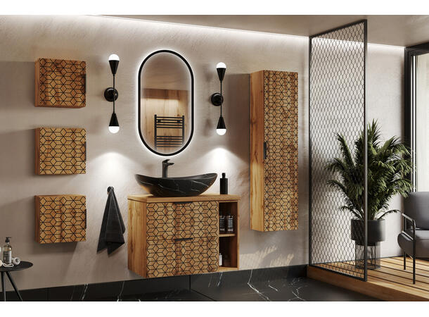 Toppmontert Servant LENA BLACK 61x15x36 cm - Svart  matt
