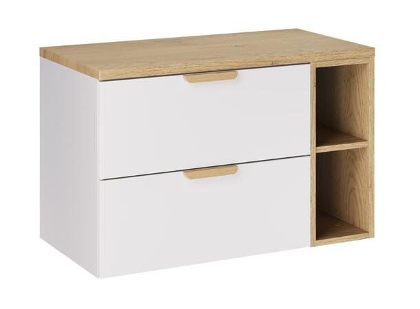 Underskap m/benkeplate  ASTER WHITE 80 80x46x50  - Eik/Hvit  matt