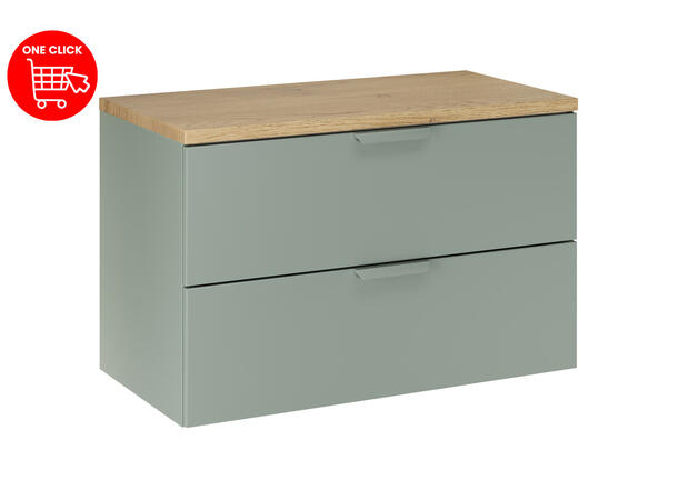 Underskap m/benkeplate  CREMONA 80 80x46x50  - Eik/Grønn matt