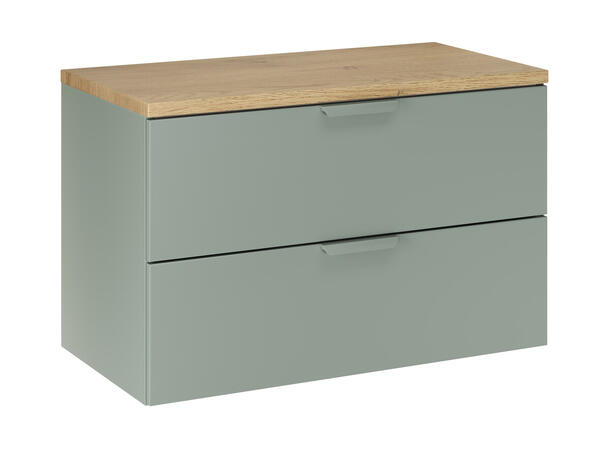 Underskap m/benkeplate  CREMONA 80 80x46x50  - Eik/Grønn matt