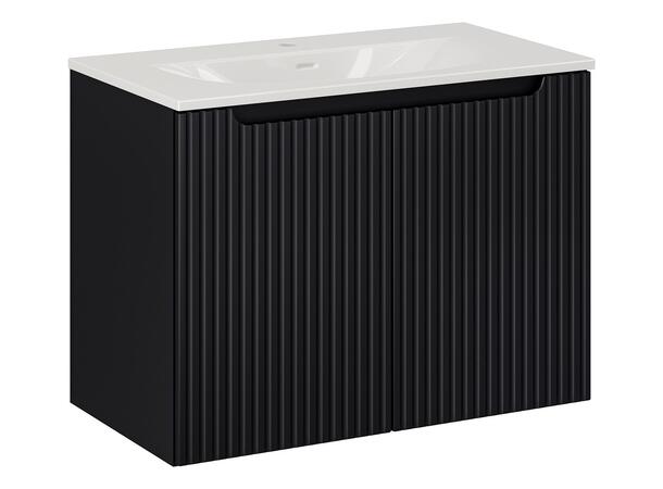 Underskap med servant NOVA BLACK 80 cm 80x39x57- m/2 dør