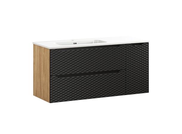 Underskap med servant  OCEAN BLACK 120 120x46x57  2 Skuffer/1 dør