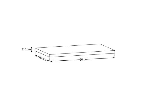 Benkeplate 60 cm – Mørkdal 60x46x2,5 - Ristretto Eik
