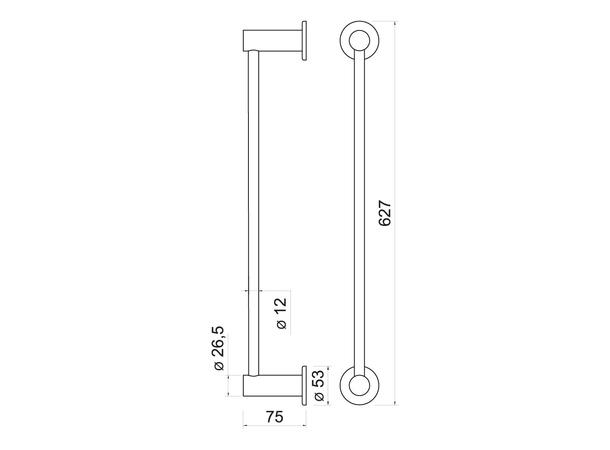 Håndklestang SMILE 600 mm – Børstet gull