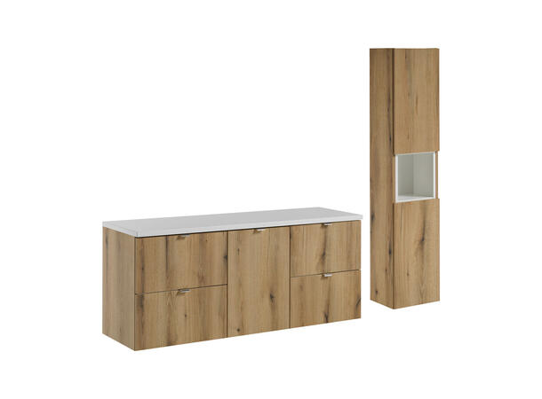 Møbelpakke NOVA OAK 140 140x39x57 - 4 Skuffer+  Skittentøyskurv