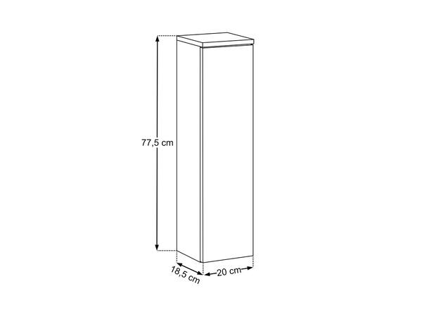 Overskap 20 cm  m/LED-belysning 20x19x78  m/1 dør- Sivgrønn