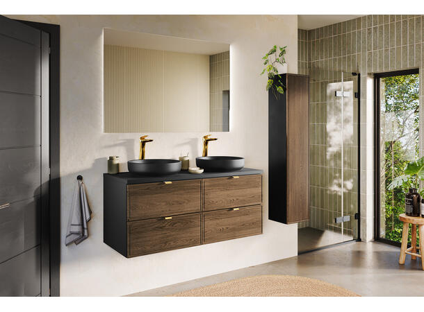 Servantskap TALIA CASELLA  60 cm 60x46x50 - 2 Skuffer Eik/Svart matt