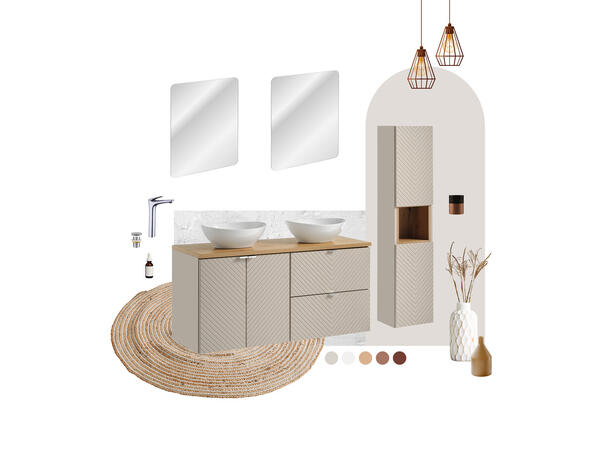 Servantskap VIVA CASHMERE  80 cm 80x39x57 - 2 Skuffer