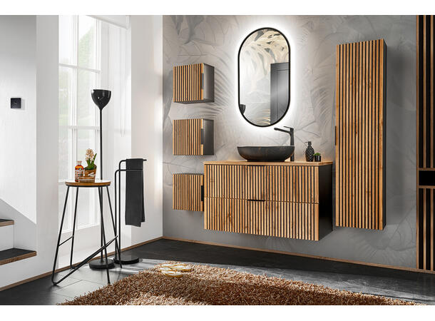 Servantskap XILO BLACK  80 80x46x57 -  2 Skuffer