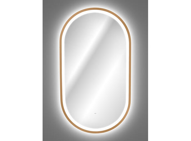Speil LED APOLLO 2 Gull matt 50x90x4,  med ramme