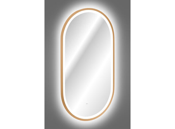 Speil LED APOLLO 2 Gull matt 50x90x4,  med ramme