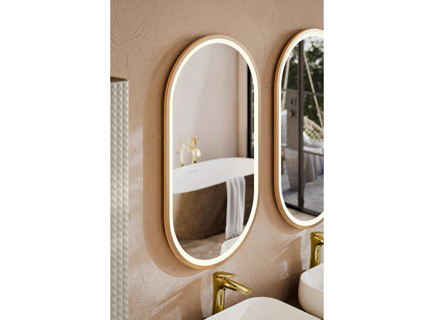 Speil LED APOLLO 2 Gull matt 50x90x4,  med ramme