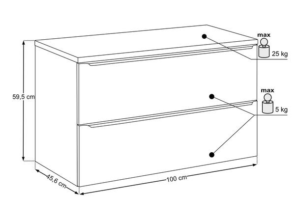 Underskap m/ benkeplate SKOGSGRØNN 100 100x46x57 -  Sivgrønn