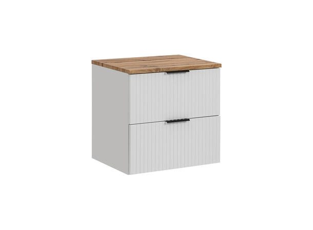 Underskap m/benkeplate ADEL WHITE  60 60x46x57 - 2 Skuffer
