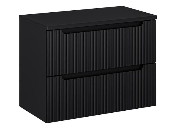 Underskap m/benkeplate NOVA BLACK 80 cm 80x39x57- 2 Skuffer