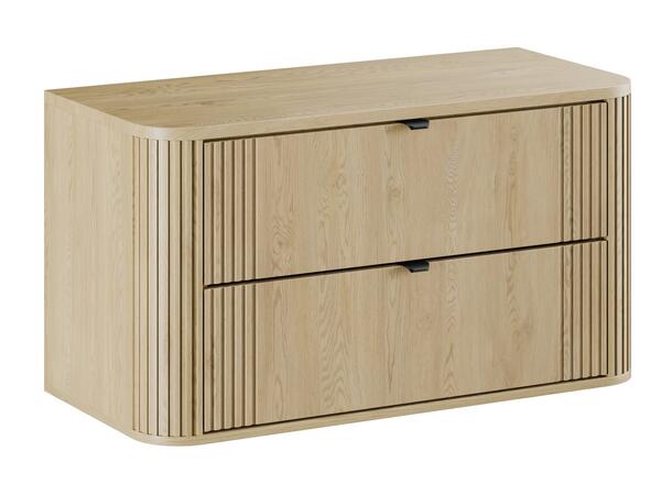 Underskap m/benkeplate OVALIA CREMONA 100x46x52 - 2 Skuffer - Eik Cremona