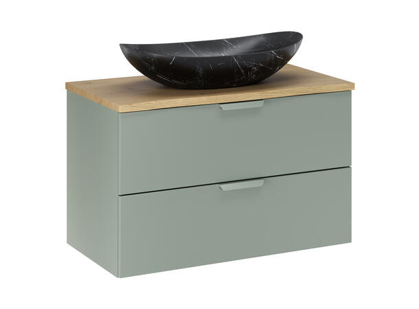 Underskap m/benkeplate  CREMONA 80 80x46x50  - Eik/Grønn matt