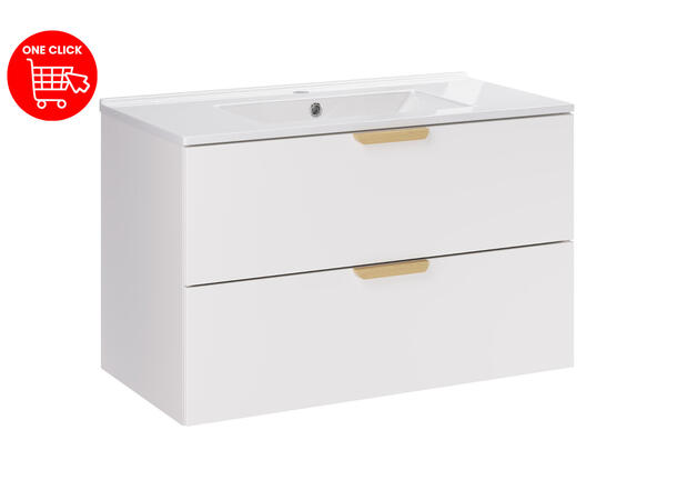 Underskap med servant Aster White  80 80x46x50 - 2 Skuffer