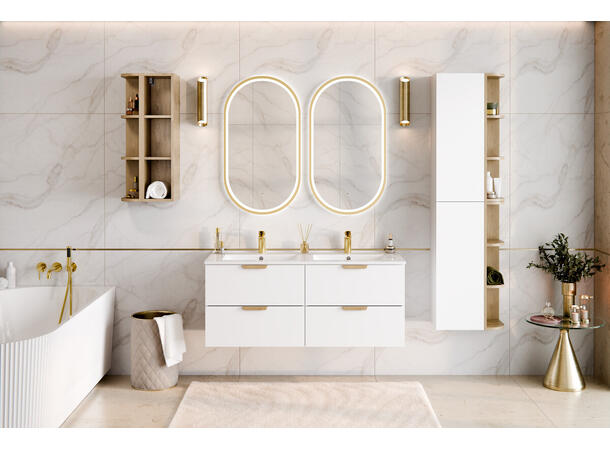 Underskap med servant Aster White  80 80x46x50 - 2 Skuffer