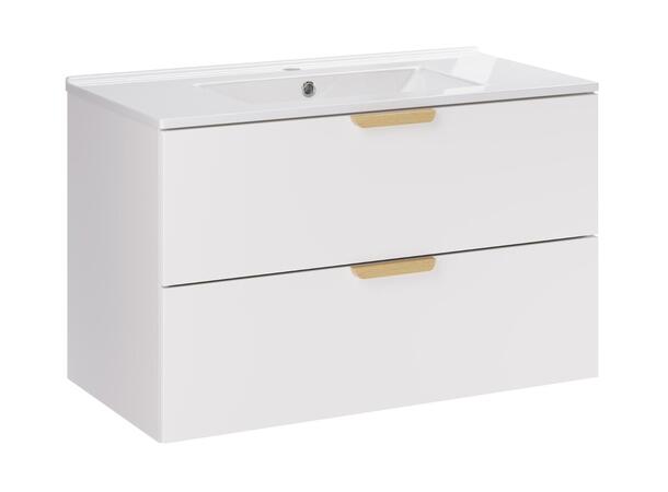 Underskap med servant Aster White  80 80x46x50 - 2 Skuffer