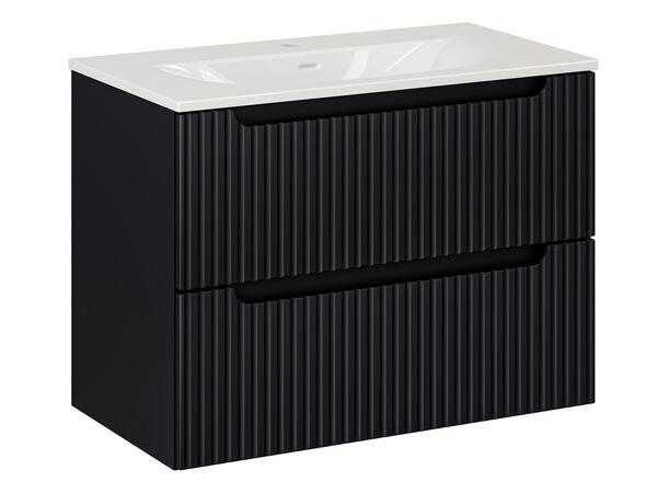 Underskap med servant NOVA BLACK 80 cm 80x39x57- 2 Skuffer