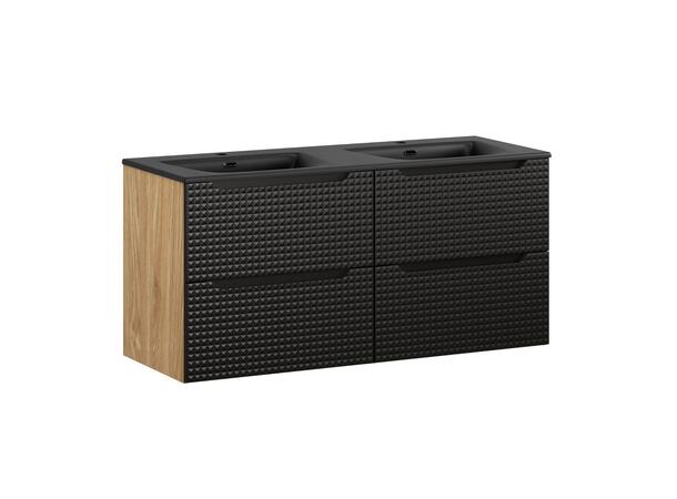 Underskap med servant  LUXOR  BLACK 120 120x46x57  4 Skuffer