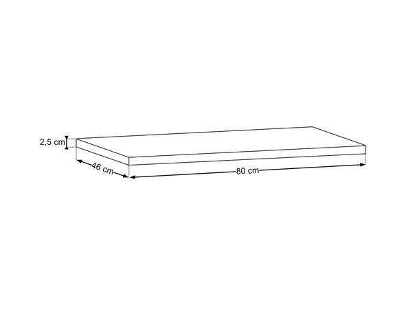 Benkeplate 80 cm – Mørkdal 80x46x2,5 - Ristretto Eik