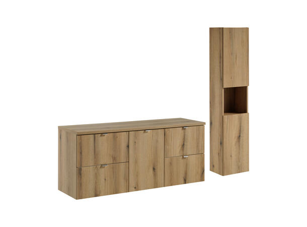 Møbelpakke NOVA OAK 140 140x39x57 - 4 Skuffer+  Skittentøyskurv