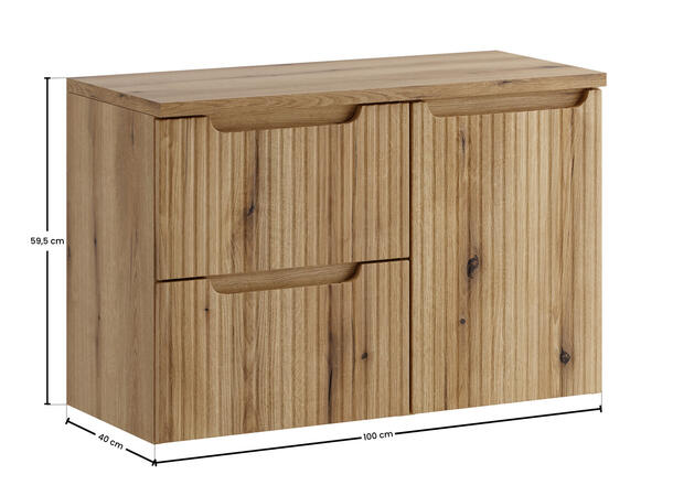 Møbelpakke Nova Eik Coast Evoke 90 cm 90x39x57  - m/ Skittentøyskurv