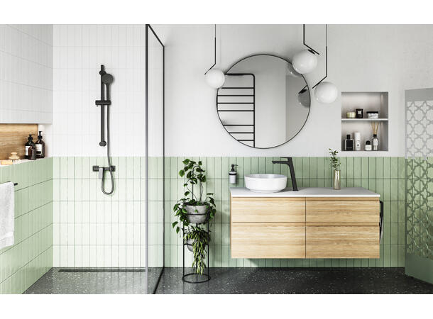 Servantbatteri  Vitto VerdeLine 1-greps - Høy modell - Svart matt