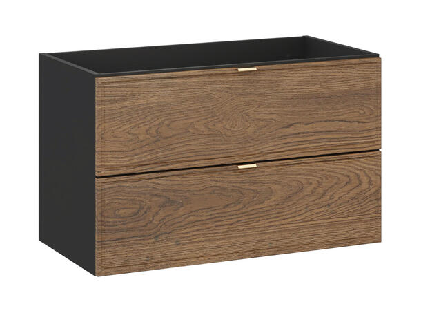 Servantskap TALIA CASELLA  80 cm 80x46x50 - 2 Skuffer Eik/Svart matt