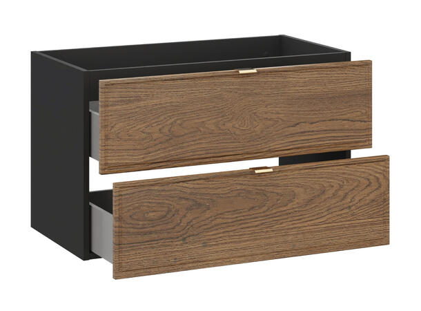 Servantskap TALIA CASELLA  80 cm 80x46x50 - 2 Skuffer Eik/Svart matt