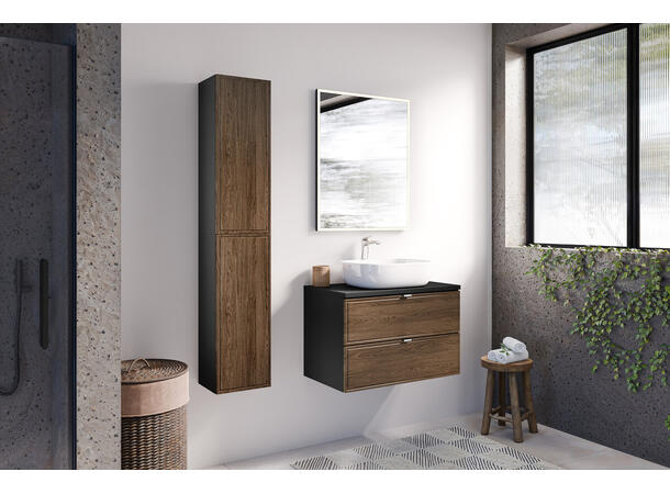 Servantskap TALIA CASELLA  80 cm 80x46x50 - 2 Skuffer Eik/Svart matt