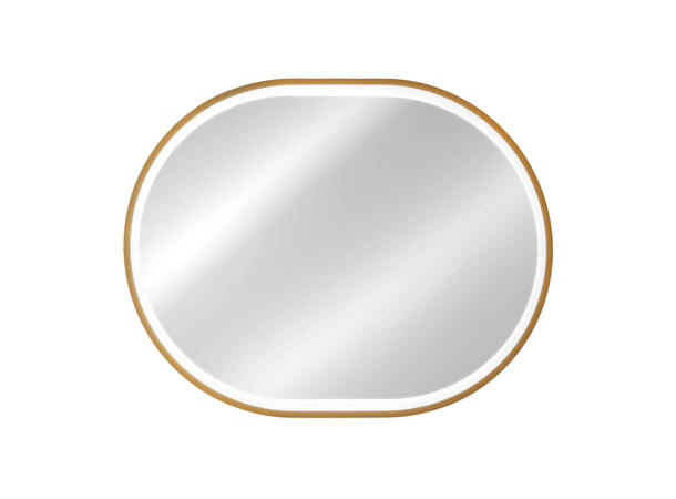 Speil LED APOLLO 2 Gull matt 90x70x4,  med ramme