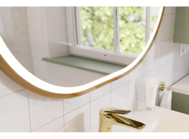 Speil LED APOLLO 2 Gull matt 90x70x4,  med ramme