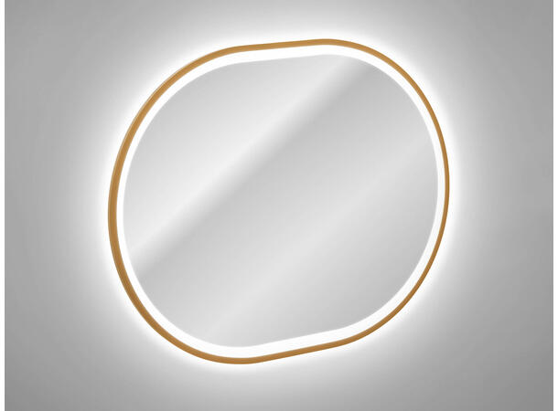 Speil LED APOLLO 2 Gull matt 90x70x4,  med ramme