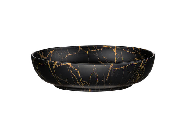 Toppmontert Servant MONA BLACK 52x13x39 cm - Svart matt/gull