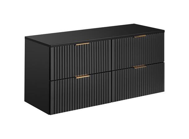 Underskap m/benkeplate ADEL BLACK 120 120x46x57 - 4 Skuffer